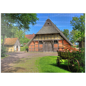 Darstellung des Puzzle-Motivs Freilichtmuseum Ammerländer Bauernhaus im Kurpark, Bad Zwischenahn – Puzzleteile: 1000