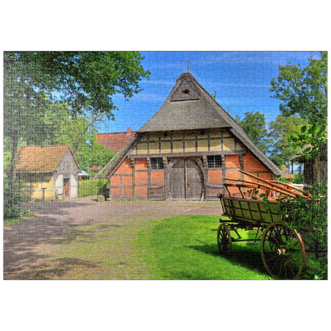 puzzleplate Freilichtmuseum Ammerländer Bauernhaus im Kurpark, Bad Zwischenahn 1000 Puzzle