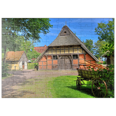 puzzleplate Freilichtmuseum Ammerländer Bauernhaus im Kurpark, Bad Zwischenahn 100 Puzzle