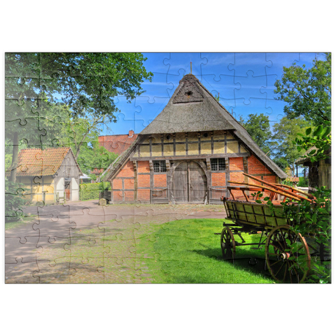 puzzleplate Freilichtmuseum Ammerländer Bauernhaus im Kurpark, Bad Zwischenahn 100 Puzzle