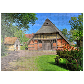 Darstellung des Puzzle Motivs Freilichtmuseum Ammerländer Bauernhaus im Kurpark, Bad Zwischenahn - Puzzleteile: 200