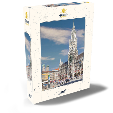Marienplatz mit den Türmen der Frauenkirche und Rathaus, München 1000 Puzzle Schachtel Ansicht2
