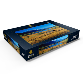 Darstellung des Puzzle Motivs Geroldsee gegen Zugspitzgruppe bei Mittenwald - Puzzleteile: 1000