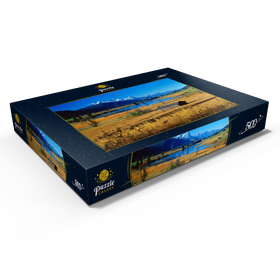 Darstellung des Puzzle Motivs Geroldsee gegen Zugspitzgruppe bei Mittenwald - Puzzleteile: 500