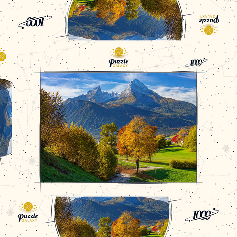 Naturerlebnisweg bei Bischofswiesen nahe Berchtesgaden mit Blick zum Watzmann 1000 Puzzle Schachtel 3D Modell