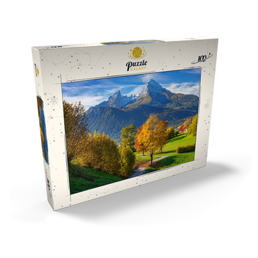 Naturerlebnisweg bei Bischofswiesen nahe Berchtesgaden mit Blick zum Watzmann 100 Puzzle Schachtel Ansicht2