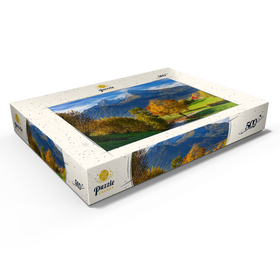 Alternative Darstellung des Puzzle-Motivs Bischofswiesen nahe Berchtesgaden mit Blick zum Watzmann – Puzzleteile: 500