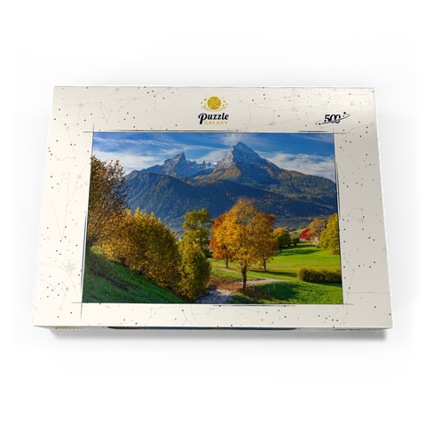 Naturerlebnisweg bei Bischofswiesen nahe Berchtesgaden mit Blick zum Watzmann 500 Puzzle Schachtel Ansicht3