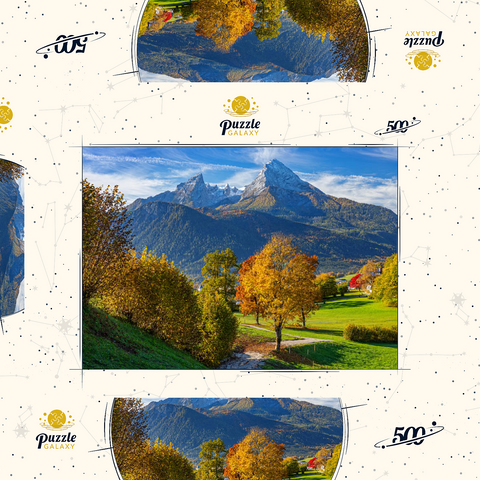 Naturerlebnisweg bei Bischofswiesen nahe Berchtesgaden mit Blick zum Watzmann 500 Puzzle Schachtel 3D Modell