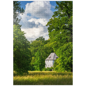 Darstellung des Puzzle Motivs Goethes Gartenhaus im Park an der Ilm - Puzzleteile: 1000