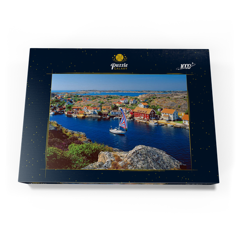 Blick über Kyrkesund an der Schärenküste, Insel Tjörn, Bohuslän, Schweden 1000 Puzzle Schachtel Ansicht3