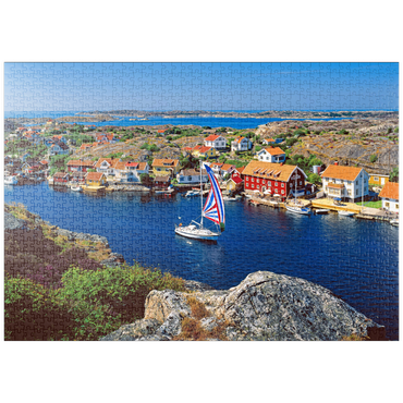 puzzleplate Blick über Kyrkesund an der Schärenküste, Insel Tjörn, Bohuslän, Schweden 1000 Puzzle
