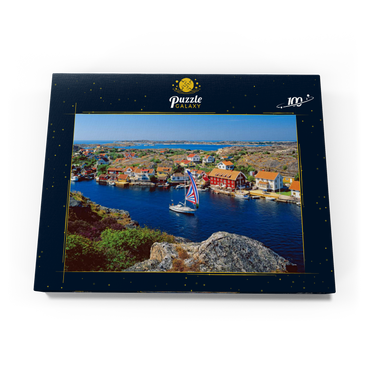 Blick über Kyrkesund an der Schärenküste, Insel Tjörn, Bohuslän, Schweden 100 Puzzle Schachtel Ansicht3
