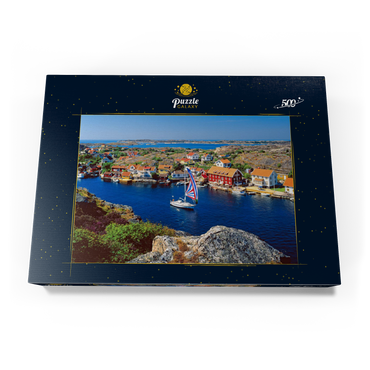 Blick über Kyrkesund an der Schärenküste, Insel Tjörn, Bohuslän, Schweden 500 Puzzle Schachtel Ansicht3
