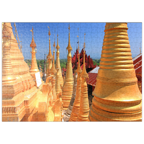 Darstellung des Puzzle Motivs Shwe-Indein-Pagode beim Dorf Indein am Inle See, Myanmar - Puzzleteile: 500