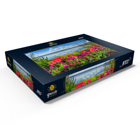 Seepromenade in Überlingen am Bodensee im Frühling zur Tulpenblüte 1000 Puzzle Schachtel Ansicht1