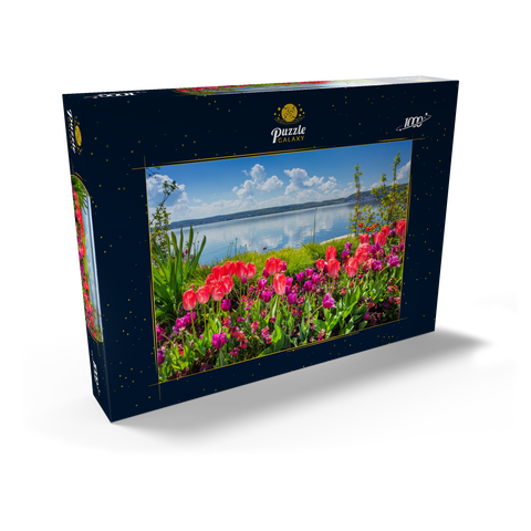Seepromenade in Überlingen am Bodensee im Frühling zur Tulpenblüte 1000 Puzzle Schachtel Ansicht2