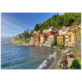 Darstellung des Puzzle Motivs Varenna am Comer See, Provinz Lecco, Lombardei, Italien - Puzzleteile: 1000