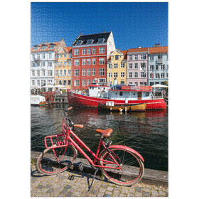 Darstellung des Puzzle Motivs Stichkanal Nyhavn im Stadtteil Frederiksstaden - Puzzleteile: 1000