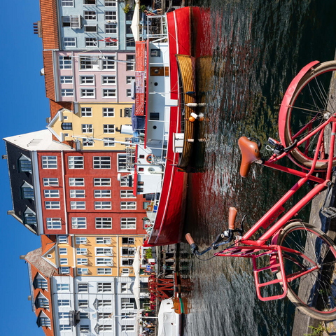 Stichkanal Nyhavn im Stadtteil Frederiksstaden 1000 Puzzle 3D Modell