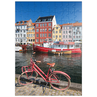 puzzleplate Stichkanal Nyhavn im Stadtteil Frederiksstaden 100 Puzzle