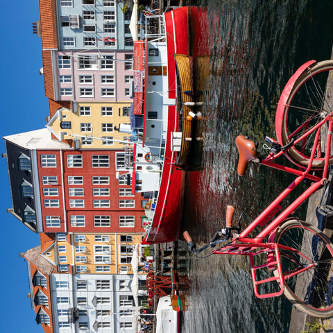 Stichkanal Nyhavn im Stadtteil Frederiksstaden 100 Puzzle 3D Modell
