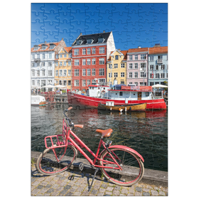 Darstellung des Puzzle-Motivs Stichkanal Nyhavn im Stadtteil Frederiksstaden – Puzzleteile: 200