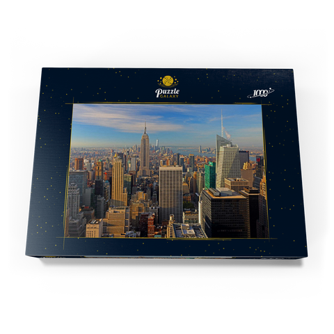 Blick vom Rockefeller Center zum Empire State Building und One World Trade Center, Manhattan, New York City, USA 1000 Puzzle Schachtel Ansicht3
