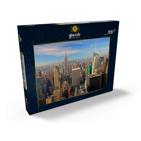 Blick vom Rockefeller Center zum Empire State Building und One World Trade Center, Manhattan, New York City, USA 200 Puzzle Schachtel Ansicht2