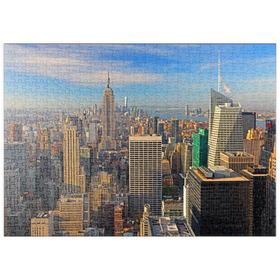 Darstellung des Puzzle Motivs Rockefeller Center und Empire State Building mit One World Trade Center, New York City - Puzzleteile: 500