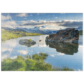 Darstellung des Puzzle Motivs Bergsee Stellisee mit dem Matterhorn (4478m) - Puzzleteile: 100