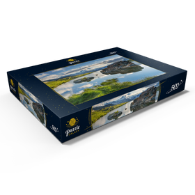 Darstellung des Puzzle Motivs Bergsee Stellisee mit dem Matterhorn (4478m) - Puzzleteile: 500