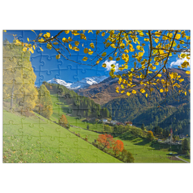 Darstellung des Puzzle Motivs St. Peter gegen Pferrerspitze (2578m), Ahrntal, Trentino-Südtirol - Puzzleteile: 100