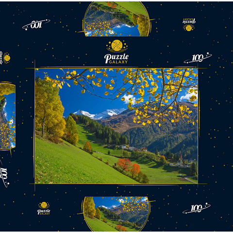 St. Peter gegen Pferrerspitze (2578m), Ahrntal, Trentino-Südtirol 100 Puzzle Schachtel 3D Modell