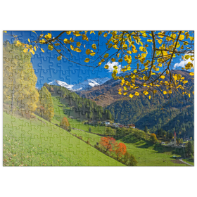 Darstellung des Puzzle-Motivs St. Peter gegen Pferrerspitze (2578m), Ahrntal, Trentino-Südtirol – Puzzleteile: 200