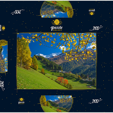 St. Peter gegen Pferrerspitze (2578m), Ahrntal, Trentino-Südtirol 200 Puzzle Schachtel 3D Modell