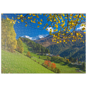 Darstellung des Puzzle Motivs St. Peter gegen Pferrerspitze (2578m), Ahrntal, Trentino-Südtirol - Puzzleteile: 500