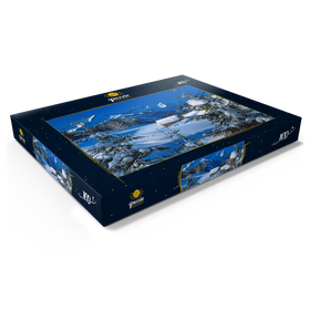 Darstellung des Puzzle Motivs Am Gschwandtnerbauer gegen Zugspitzgruppe (2962m) bei Garmisch-Partenkirchen - Puzzleteile: 100