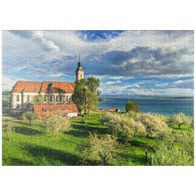 Darstellung des Puzzle Motivs Wallfahrtskirche Birnau bei Unteruhldingen am Bodensee - Puzzleteile: 1000