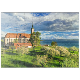 Darstellung des Puzzle Motivs Wallfahrtskirche Birnau bei Unteruhldingen am Bodensee - Puzzleteile: 100