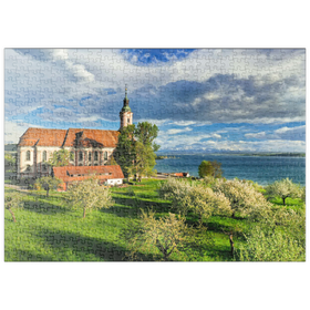Darstellung des Puzzle-Motivs Wallfahrtskirche Birnau bei Unteruhldingen am Bodensee – Puzzleteile: 500