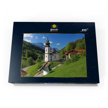 Wallfahrtskirche Maria Gern gegen den Untersberg (1973m) bei Berchtesgaden 1000 Puzzle Schachtel Ansicht3