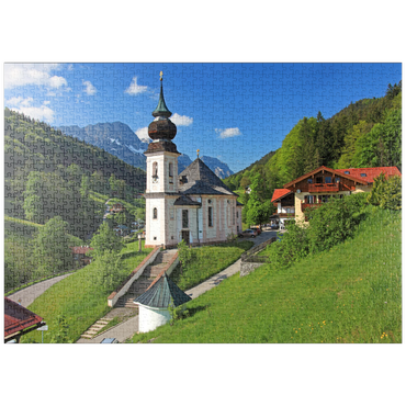 puzzleplate Wallfahrtskirche Maria Gern gegen den Untersberg (1973m) bei Berchtesgaden 1000 Puzzle
