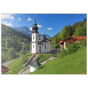puzzleplate Wallfahrtskirche Maria Gern gegen den Untersberg (1973m) bei Berchtesgaden 500 Puzzle