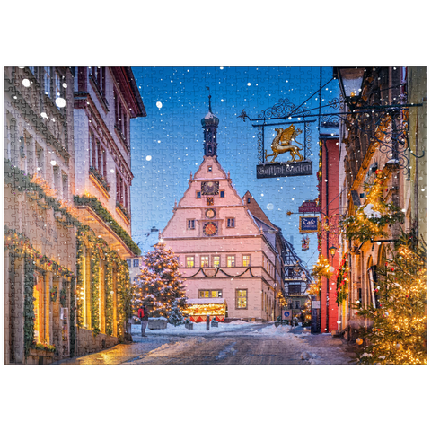 puzzleplate Marktplatz in der Weihnachtszeit 1000 Puzzle