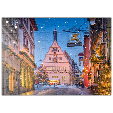 puzzleplate Marktplatz in der Weihnachtszeit 100 Puzzle