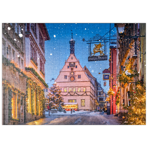 puzzleplate Marktplatz in der Weihnachtszeit 500 Puzzle