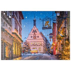 Darstellung des Puzzle Motivs Marktplatz in der Weihnachtszeit - Puzzleteile: 500