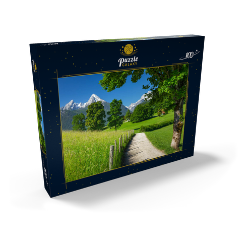 Naturerlebnisweg bei Bischofswiesen nahe Berchtesgaden mit Blick zum Watzmann 100 Puzzle Schachtel Ansicht2