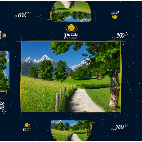 Naturerlebnisweg bei Bischofswiesen nahe Berchtesgaden mit Blick zum Watzmann 200 Puzzle Schachtel 3D Modell
